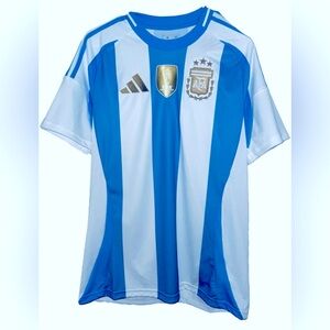 Men’s Adidas Argentina Blue and White Soccer Jersey medium NWT